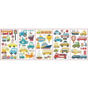 Kids Glow in the Dark Temporary Tattoos - Vehicle Theme (5 Sheets)
