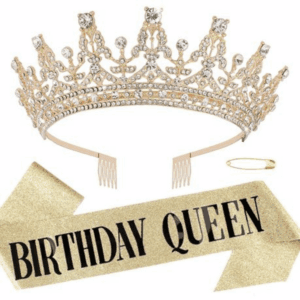 Birthday Sash and Crown Set - Birthday Queen - Gold