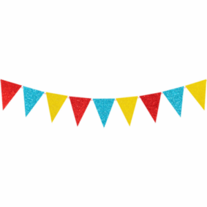 Circus Multi Colored Glitter Bunting