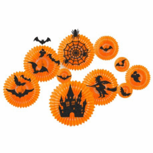 Halloween Paper Fan Set - Set of 10