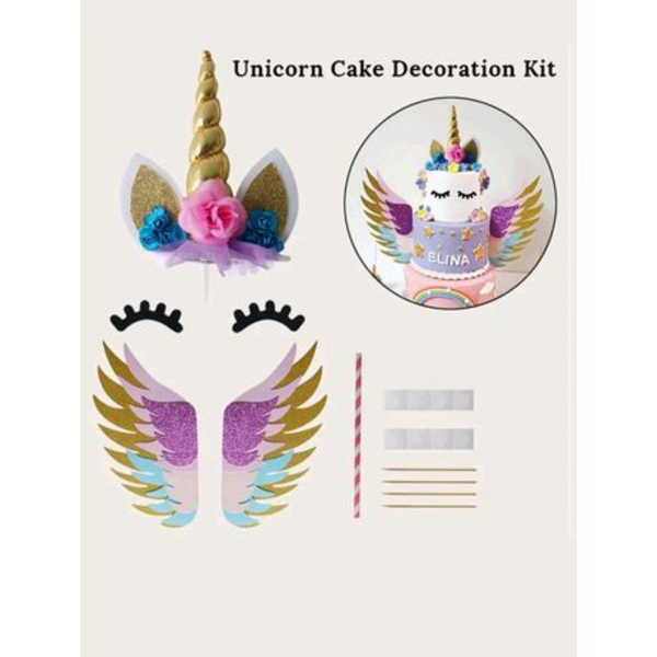 Unicorn Cake Topper Decoration with Wings, Unicorn Cake Topper Decoration with Wings