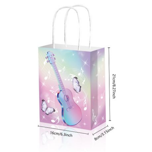 Taylor Swift / Music Party Favor Bags, Party Favor Bags with Handles – Taylor Swift Theme – 12 Bags