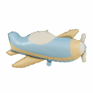 Pastel Retro Airplane Foil Balloon - Blue