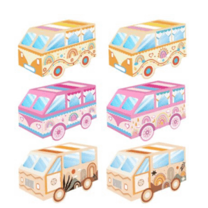 Party Favor Boxes - Hippie Van Theme - 12 Boxes