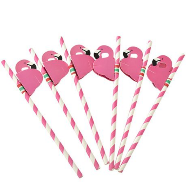3D Flamingo Party Paper Straws (25 Straws), 3D Flamingo Party Paper Straws (25 Straws)