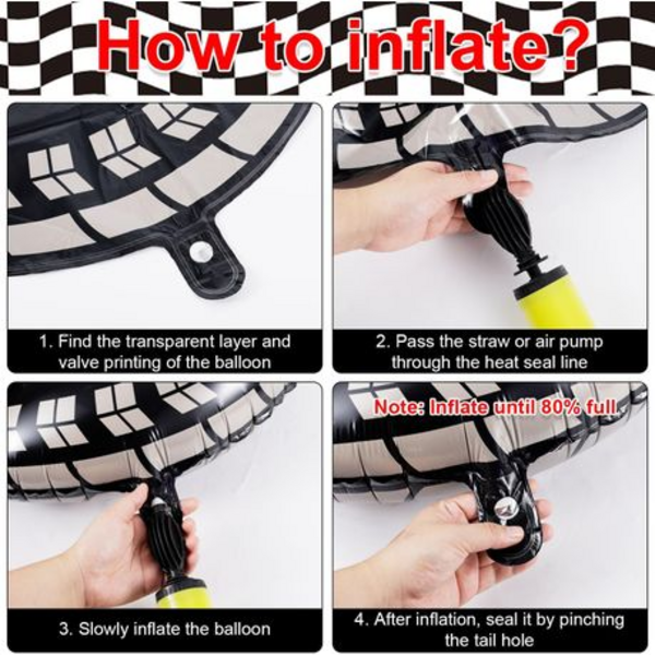 Race Car Wheel Foil Balloon, Race Car Wheel Foil Balloon