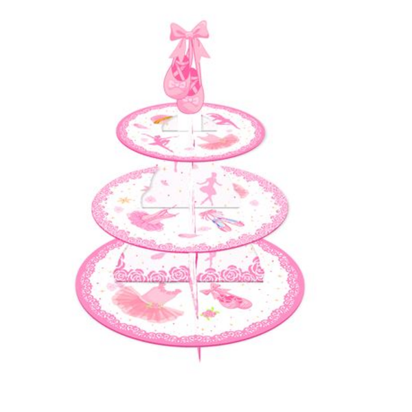 Kids Birthday Party 3 Tier Cupcake Stand - Ballet, Kids Birthday Party 3 Tier Cupcake Stand – Ballet
