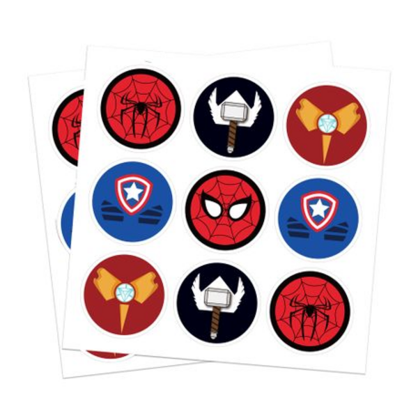 Party Favor Bags with Stickers - Superhero Theme - 12 Bags, Party Favor Bags with Stickers – Superhero Theme – 12 Bags