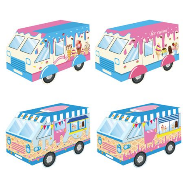 Ice Cream Truck Party Favor Boxes, Party Favor Boxes – Ice Cream Truck Theme – 12 Boxes
