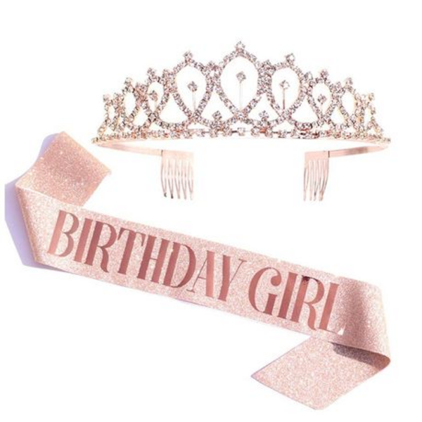 Birthday Girl Adult Sash and Crown Party Set, Birthday Girl Adult Sash and Crown Party Set