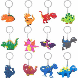 Dinosaur Themed Keychain Favour Set - 12 Keychains
