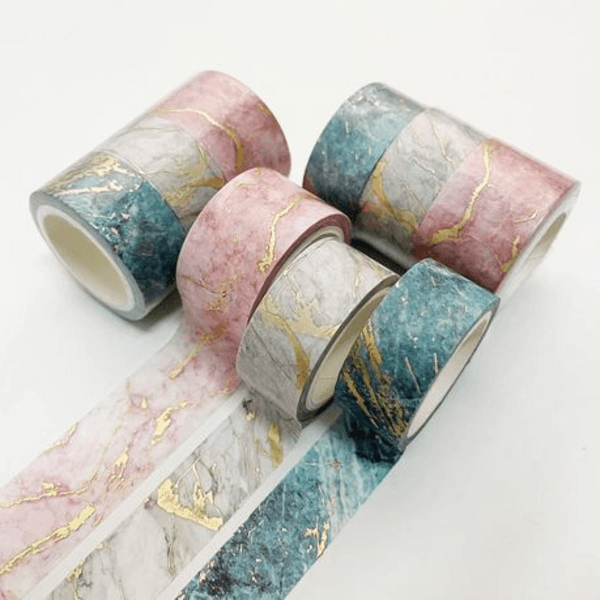 Washi Tape Box Set of 3 (Gold Marble Multi), Washi Tape Box Set of 3 (Gold Marble Multi)