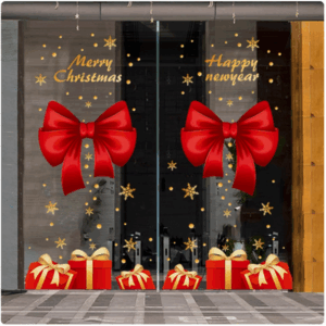 Christmas Window Sticker Set (Bow and Gifts)