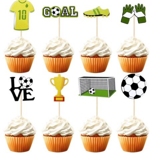 Soccer Themed Cupcake Toppers - 8 Topper, Soccer Themed Cupcake Toppers – 8 Topper