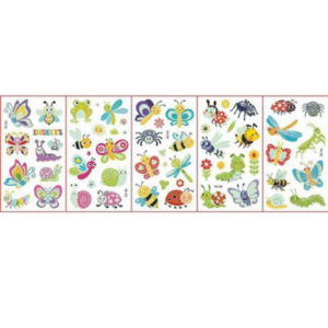 Kids Glow in the Dark Temporary Tattoos - Insect Theme (5 Sheets)