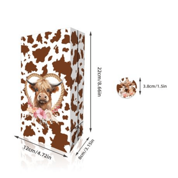 Party Favor Bags with Stickers- Highland Cow Theme - 12 Bags, Party Favor Bags with Stickers- Highland Cow Theme – 12 Bags
