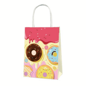 Party Favor Bags with Handles - Donut Candy Theme - 12 Bags