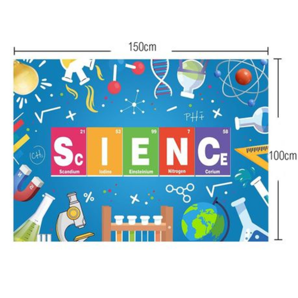 Small Kids Birthday Party Table and Photography Backdrop -Science, Small Kids Birthday Party Table and Photography Backdrop -Science