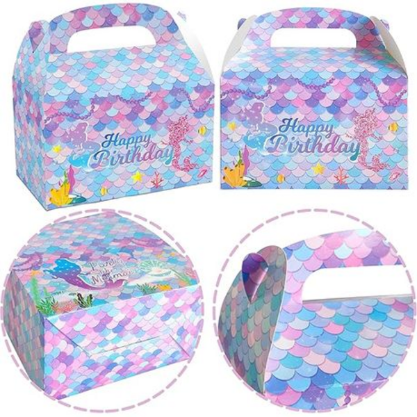Party Favor Boxes - Party like a Mermaid Theme - 12 Boxes, Party Favor Boxes – Party like a Mermaid Theme – 12 Boxes