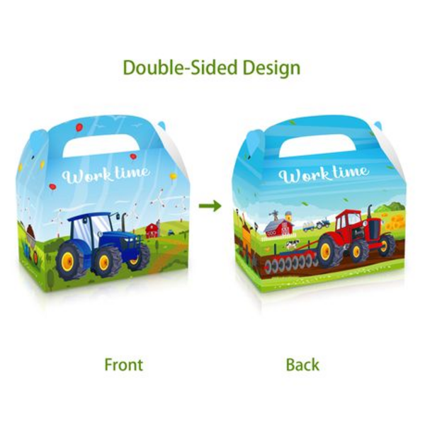 Party Favor Boxes - Tractor Farming Theme - 12 Boxes, Party Favor Boxes – Tractor Farming Theme – 12 Boxes