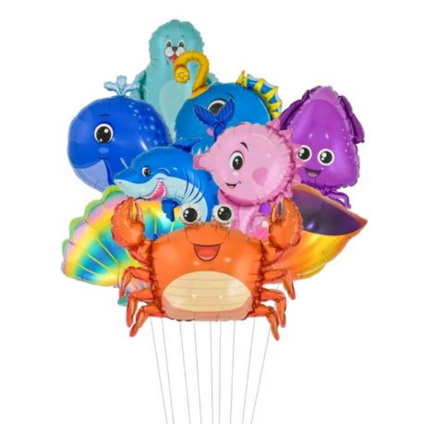 Party Foil Balloon Set of 9 - Ocean Theme, Party Foil Balloon Set of 9 – Ocean Theme