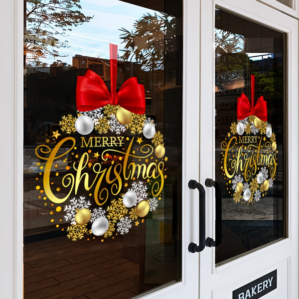 Christmas Window Sticker, Christmas Window Sticker (Red Bow)