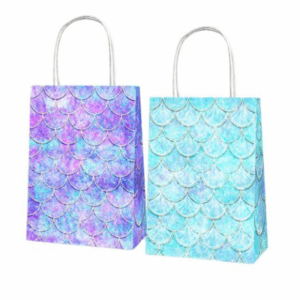 Party Favor Bags with Handles - Mermaid Theme 2 - 12 Bags