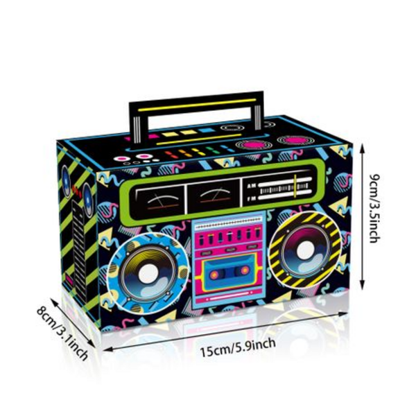 Party Favor Boxes - Disco Boombox Theme (12 Boxes), Party Favor Boxes – Disco Boombox Theme (12 Boxes)