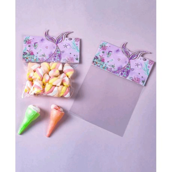 Mermaid Sweets Bags, DIY Party Favor Bags – Mermaid Theme – Set of 10