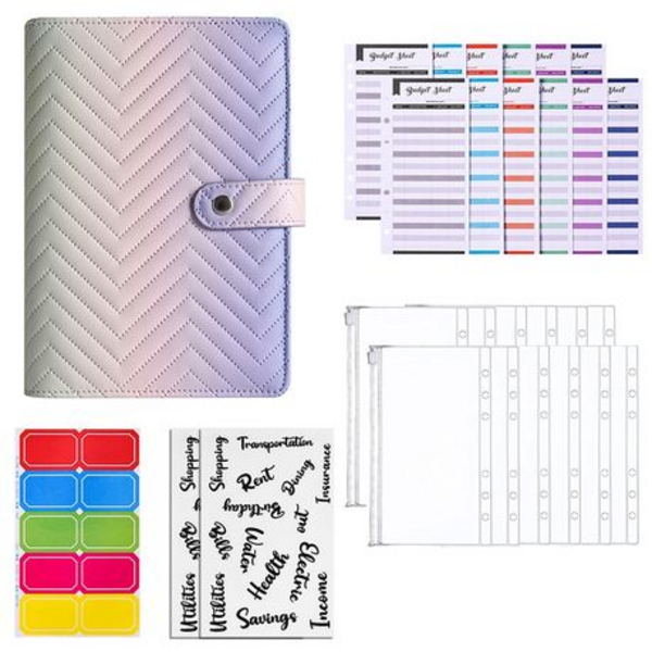Budget Binder - Grey Ombre, A6 Chevron Ombre Budget Binder Notebook