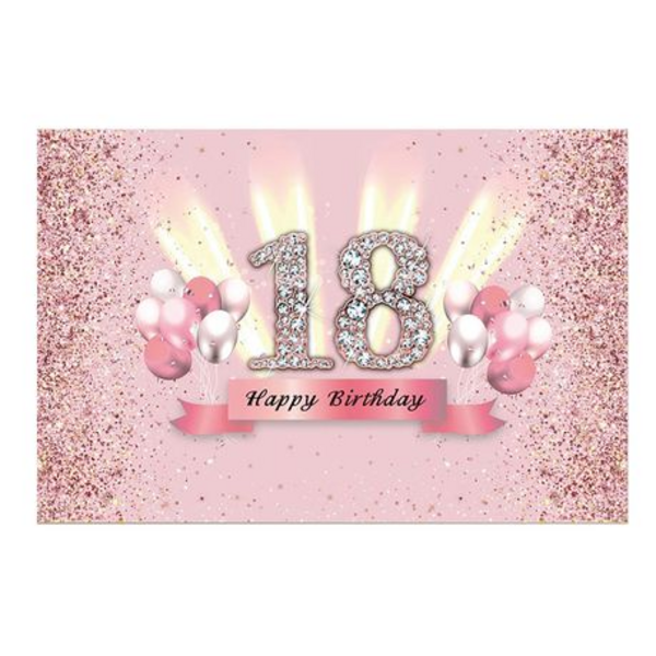 Small Birthday Party Table and Photography Backdrop - 18th Birthday, Small Birthday Party Table and Photography Backdrop – 18th Birthday