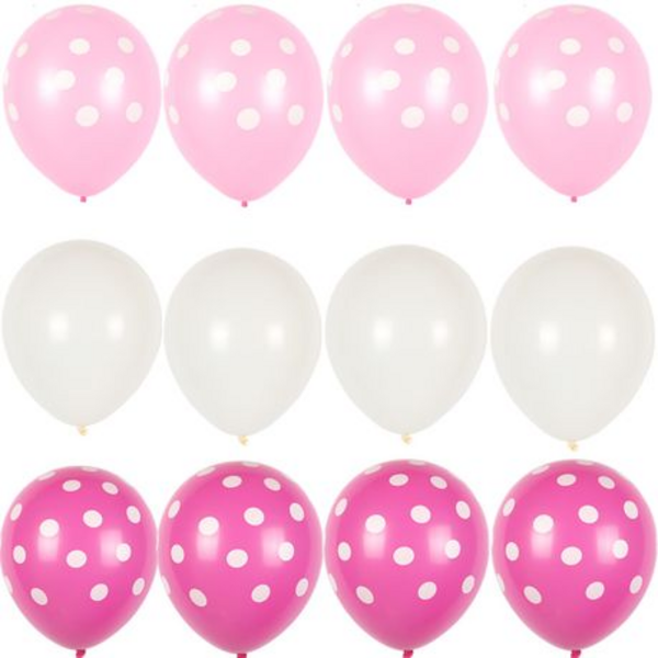 Minnie Mouse Inspired Latex Balloon Set - 12 Balloons, Minnie Mouse Inspired Latex Balloon Set – 12 Balloons