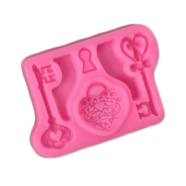 Silicone Lock and Key Fondant Mould, Silicone Lock and Key Fondant Mould