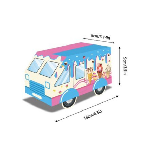 Ice Cream Truck Party Favor Boxes, Party Favor Boxes – Ice Cream Truck Theme – 12 Boxes