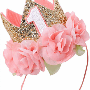 1st Birthday Crown - Pink and Gold