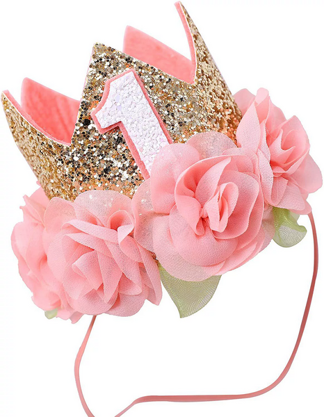 1st Birthday Crown, 1st Birthday Crown – Pink and Gold