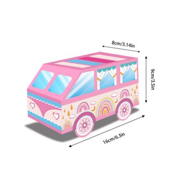 Hippie Van Party Favor Boxes, Party Favor Boxes – Hippie Van Theme – 12 Boxes