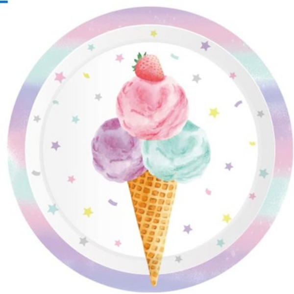 Party Paper Tableware / Cutlery Set - Ice Cream Theme, Party Paper Tableware / Cutlery Set – Ice Cream Theme (Set of 8)