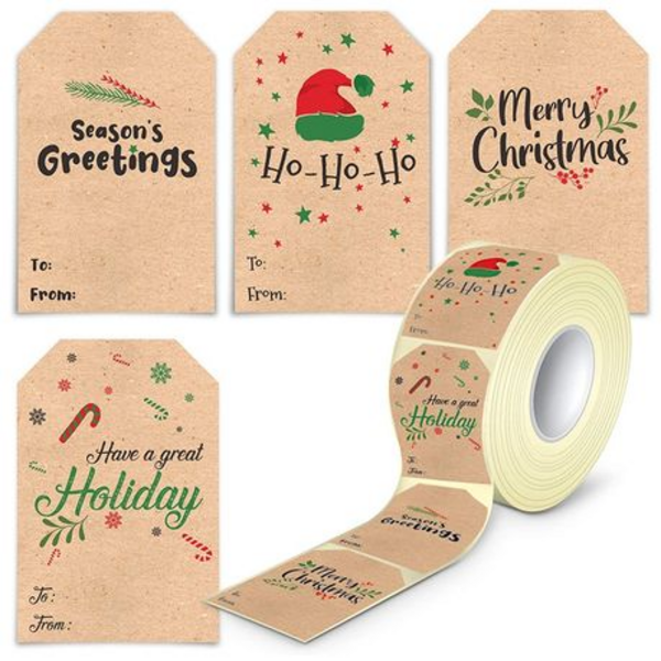 Christmas Gift Tag Stickers (Square) - 300 Stickers, Christmas Gift Tag Stickers (Square) – 300 Stickers