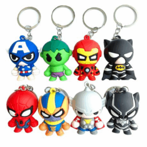 Superhero Themed Keychain Favor Set (8 Keychains)