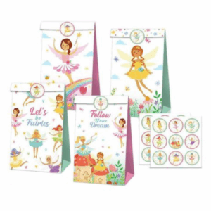 Party Favor Bags with Stickers - Fairy Theme (12 Bags)
