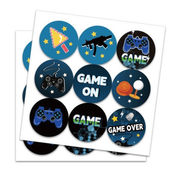 Party Favor Bags with Stickers - Gaming Theme, Party Favor Bags with Stickers – Gaming Theme (12 Bags)
