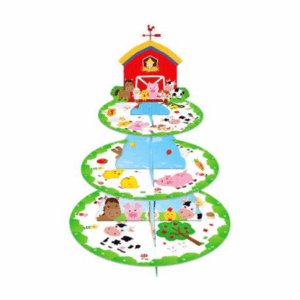 Kids Birthday Party 3 Tier Cupcake Stand - Farm