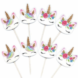 Cupcake Toppers - Unicorn Theme (24 toppers)