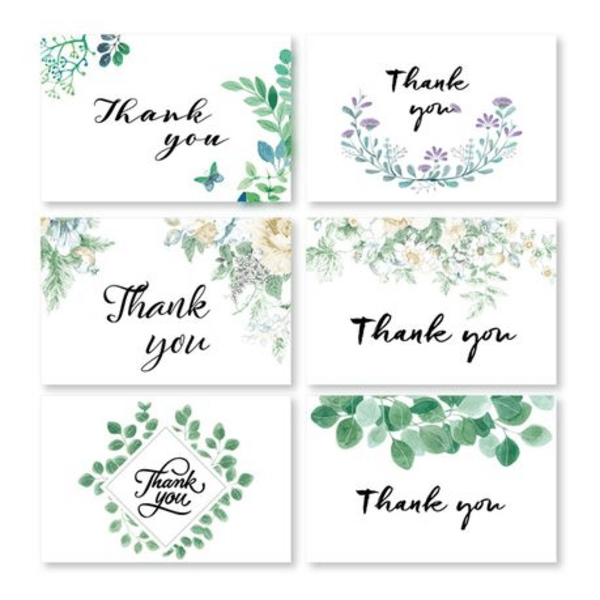 Thank You Greeting Cards (Set of 6) (Greenery), Thank You Greeting Cards (Set of 6) (Greenery)
