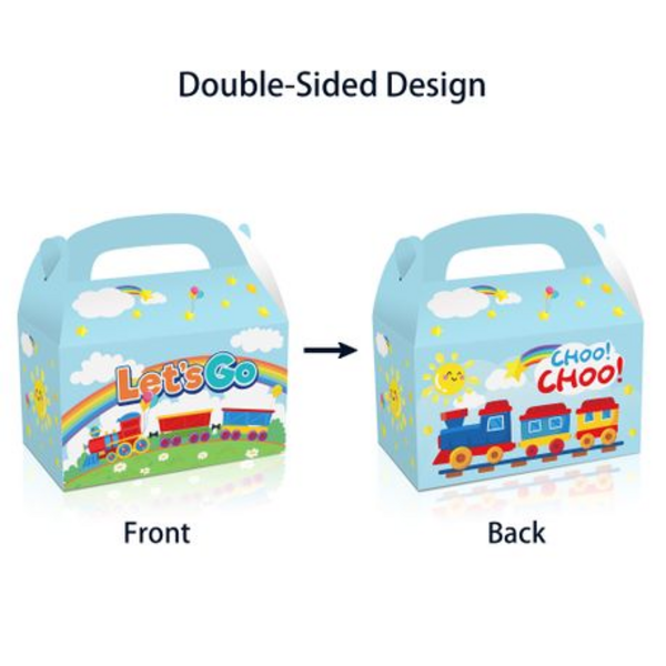 Party Favor Boxes - Train and Rainbow Theme, Party Favor Boxes – Train and Rainbow Theme – 12 Boxes