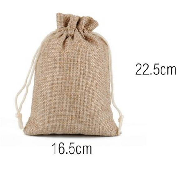 Jute Burlap Drawstring Favor Bags, Jute Burlap Drawstring Favor Bags – 10 Bags