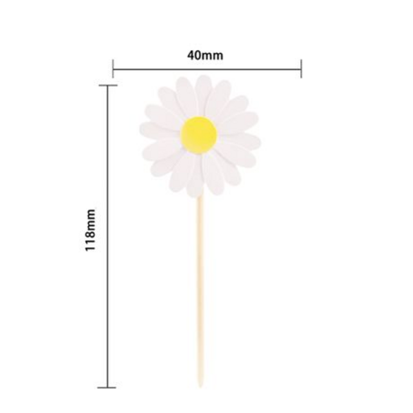 Daisy Cupcake Toppers - White (24 Toppers), Daisy Cupcake Toppers – White (24 Toppers)