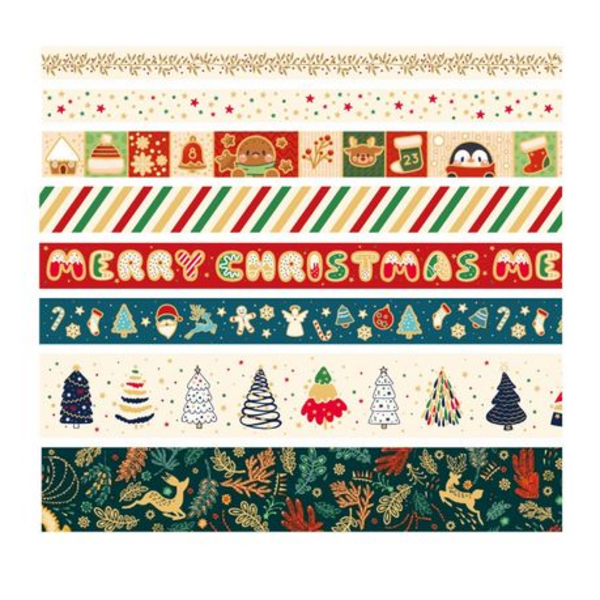 Christmas Themed Washi Tape - 8 Rolls, Christmas Themed Washi Tape – 8 Rolls