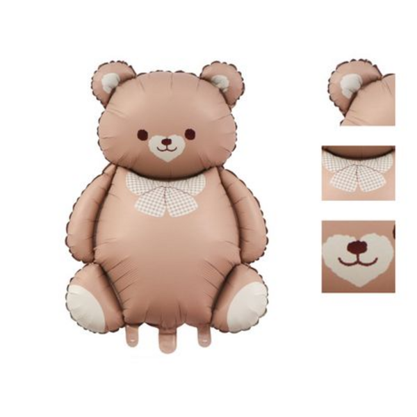Large Bear with Bow Foil Balloon, Large Bear with Bow Foil Balloon